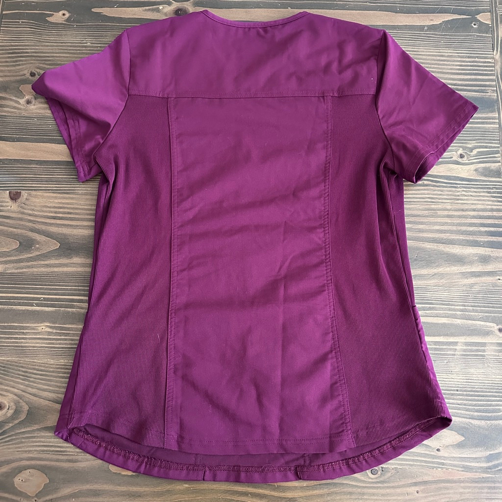 Dickies Balance Scrub Top Womens M Wine V Neck Stretch Nurse Uniform DK875 - Picture 4 of 7